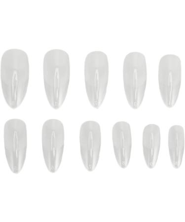 Long Clear Fake Nails Ultra Thin Carve Grinding Half Frosted False Nails for Wedding Dating Party Almond (Almond) - Buy Online on GoSupps.com