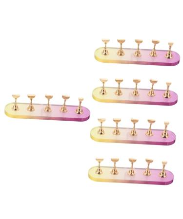 Beavorty 5 Sets display stand magnetic nail stand training bench manicure salon tool nail decoration cosmetic represent Acrylic Acrylic Nail Tips Display Stand strong magnet Metal