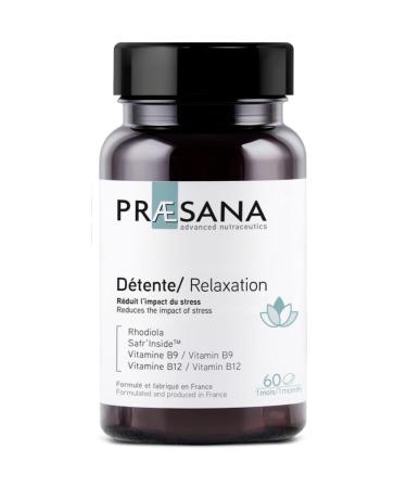 PRAESANA - Relaxation - Reduces the Impact of Stress - Food Supplement - 2 Tablets/day - 30 days program - Made in France