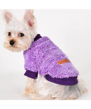 2 Pack X-Small Dog Clothes for Chihuahua, Yorkie, Cat - Purple Red Sweater and Shirt Set - Buy Online on GoSupps.com