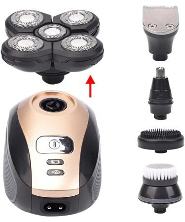 5-in-1 Rotary Electric Razor & Bald Head Shaver | Cordless Rechargeable Beard Trimmer Clippers Nose Hair Trimmer & Facial Cleansing Brush - International Shipping Available - Buy Online on GoSupps.com