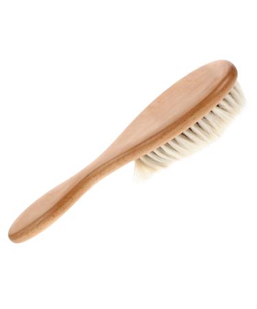 Kisangel Kit Brush Wood Massage Massaging Newborn Goat Hairbrush Bathing Natural Massager Dry Soft Bristles Detangle Gift Shower with Washing Grooming Wet Infant Baby Perfect Bath Head