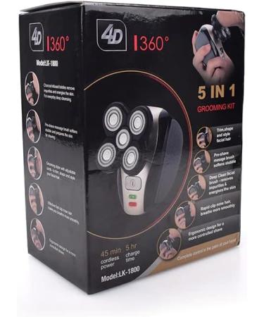 5-in-1 Rotary Electric Razor & Bald Head Shaver | Cordless Rechargeable Beard Trimmer Clippers Nose Hair Trimmer & Facial Cleansing Brush - International Shipping Available - Buy Online on GoSupps.com