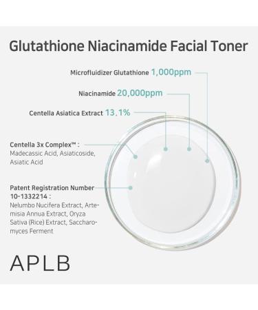 APLB Glutathione Niacinamide Facial Toner - 15.2% LIPO GLUTA NIAC CEN | Korean Skincare for Moisture Revitalization & Improved Skin Texture - Buy Online on GoSupps.com