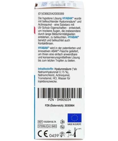 Hyabak Eye Drops 10 ml - Hydrating & Soothing Eye Relief | Fast International Shipping - Buy Online on GoSupps.com