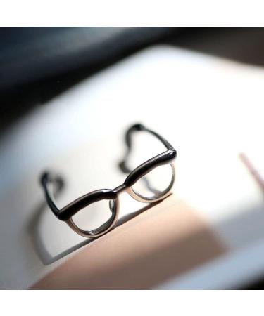 Buy Cute Adjustable Glasses Open Ring - Unique Novelty Jewelry for Women | Perfect Valentine's Day Gift - Buy Online on GoSupps.com