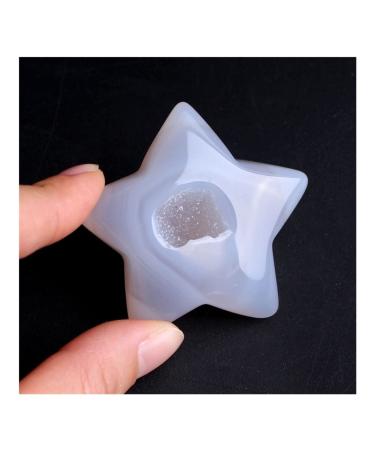 1PC Natural Five-Pointed Star Agate Geode Craft Collection Minerals Crystals Stones Love Birthday Gifts Home Decoration Suitable for Home Raw Stones and Minerals Stone Mineral Specimen 1pc Five Star Agate
