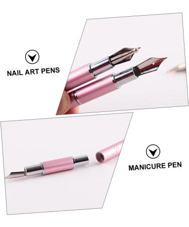 DRESSOOS 2 Sets Colored Pen Nail Dip Kits Nail Art Pens Nail Art DIY Pen Nail Polish Kits Painting Tool Embossing Art Supplies Nail Polish Gel Kit Nails Gel Kit Pink Manicure Line Pen Metal - Buy Online on GoSupps.com