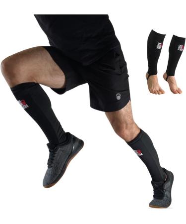 Unisex Calf Compression Sleeves for Running - Footless Compression Socks - 5mm Black - Small/Medium - Top Quality & Comfort - Buy Online on GoSupps.com