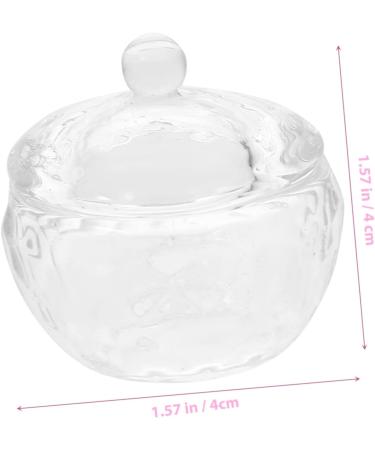 Milisten Glass Jar Glass Wedding Decor Manicure Nail Dish Nail Art Liquid Holder Nail Liquid Holder Nail Dish Bowl with Lids Dappen Dish Plate Cup Candy Plate Bracket Candy Jar With Cover - Buy Online on GoSupps.com