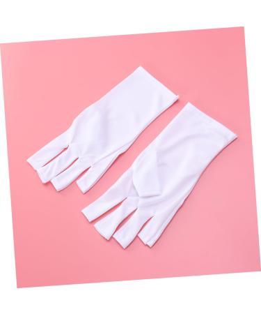 VINTORKY 1 Pair Manicure Glove Anti Uv Glove Half-Finger Gloves Nail Cotton Glove Silicone Ear Display Chinese Wooden Pillow Uv Shield Glove Anti-uv White - Buy Online on GoSupps.com