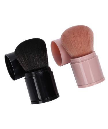 2 Piece Powder Brush Powder Blusher Brush Professional Blusher Brush Flat Retractable Contour Powder Face Brush Loose Powder Brush Makeup Powder Brush