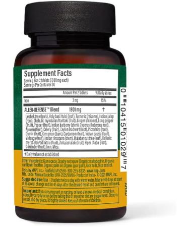 Maharishi Ayurveda Aller-Defense Herbal Supplement - 60 Tablets | Supports Natural Immunity & Manages Allergens | Eliminates Toxins & Balances Immune System - Buy Online on GoSupps.com