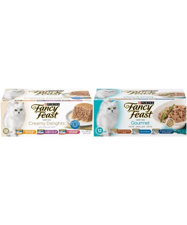 Fancy Feast Wet Cat Food Variety Pack | Creamy Delights and Gourmet Flavors (24 Cans)
