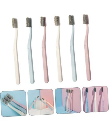 CLISPEED 6pcs Adult Stiff Charcoal Toothbrushes - Enhanced Oral Care & Cleaning - Buy Online on GoSupps.com