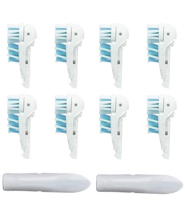 Sensitive Replacement Toothbrush Heads Compatible with Oral-B Cross Action Power 3733 4732 Rotating Powerhead and Crisscross Bristles (White)