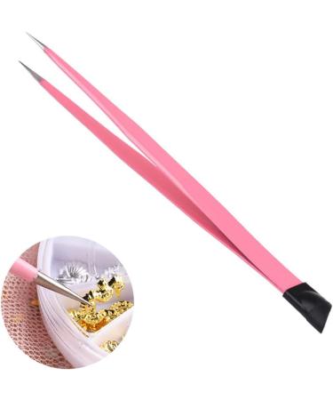 Nail Tweezers Double Sided Nail Art Sticker Silicone Press Rhinestone Picker Nippers Pink Double Sided Nail Tweezers - Buy Online on GoSupps.com