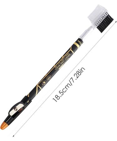Eyebrow Pencil - Sweat-Proof Waterproof Eyebrow Pencil Portable 2 in 1 Eyeliner Beard Styling Filler Built-in Sharpener and Brush for Face Black - Buy Online on GoSupps.com