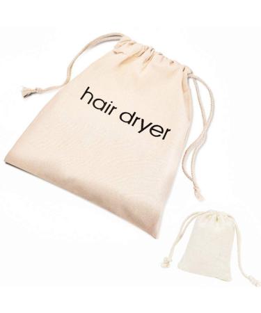2Pcs Hair Dryer Bags Cotton Drawstring Bag Container Hairdryer Bag with Nozzle Attachment Bag for Hair Dryer and Nozzle Attachment Collect