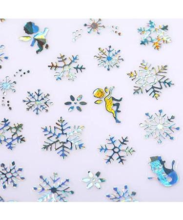 Christmas Nail Sticker - 8 Sheets 3D Christmas Nail Art Decals Laser Silver Self-Adhesive Santa Claus Deer Snowflakes Snowmen Xmas Nail Sticker for Women Girls Nail Design Manicure Decorations - Buy Online on GoSupps.com