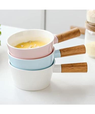 French Onion Soup Bowl with Wooden Handle 5-inch Fruit Salad Dessert Bowl Breakfast Congee Bowl Apartment Kitchen Tableware Steamed Egg Bowl - 450ML D - Buy Online on GoSupps.com
