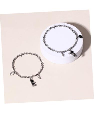 Zerodeko 2 Pairs Astronaut Bracelet Couple Wrist Bracelet Women Adjustable Bracelet Lover Gifts Finger Ring Bracelet Matching Bracelet for Couples Jewelry Stainless Steel Miss As Shown 20x1CM - Buy Online on GoSupps.com