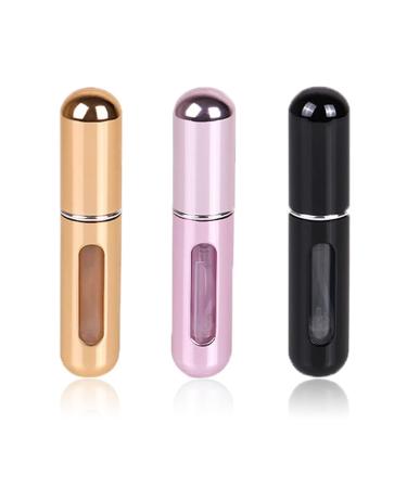 Travel Mini Perfume Refillable Atomizer Container, Portable Perfume Spray Bottle, Travel Perfume Scent Pump Case Fragrance Empty Spray Bottle for Traveling and Outgoing (3 Pack, 5ml) (3 Pcs)
