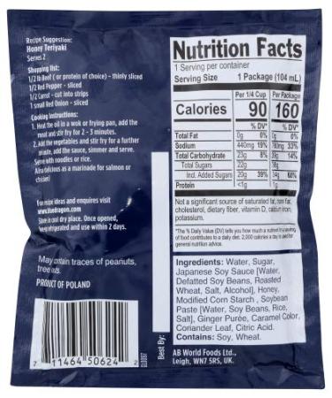 Blue Dragon Honey Teriyaki Stir Fry Sauce 3.5 oz (Pack of 12) - Sweet & Savory with Ginger, Garlic, Japanese Soy, and Honey - Vegetarian Friendly, No Artificial Flavors - Buy Online on GoSupps.com