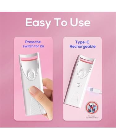 Joselin White YJ02 Eyelashes Curls Portable Small Electric Heated Eyelash Curler Long Lasting Electric Heated Comb Makeup Tool - Buy Online on GoSupps.com