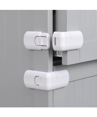 Altcompluser 4 pieces of child locking for closet and drawers drawer protection baby without drilling safety lock with glue for door cupboards and refrigerator