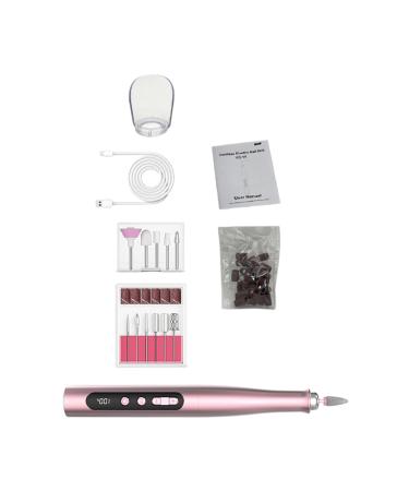 Milageto Nail Sander Nail File Lightweight for Acrylic Gel Nails Polish Portable Professional for Trimming Grinding Manicure Polishing Pink