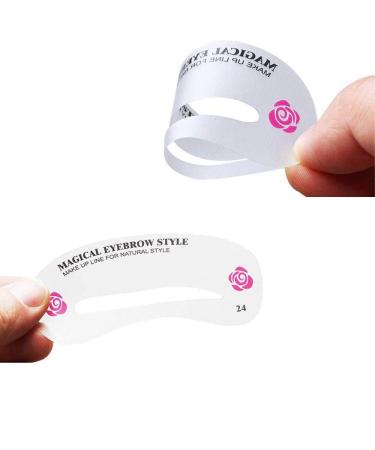 24 Eyebrow Stencil Templates Set - Reusable DIY Makeup Tool for Perfectly Shaped Eyebrows | Ugenbrau Care - Buy Online on GoSupps.com