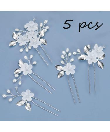 Zasvec Floral Jewelry for Brides Wedding Hairpins Pearl & Crystal Hair Accessories Flower Vine Head Jewelry 6 Pack - Buy Online on GoSupps.com