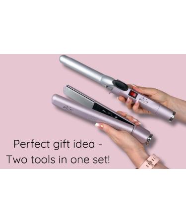 Aria Beauty Pop N Lock Interchangeable Straightener & Curling Iron Set - Dual Voltage Ionic Technology 360 Swivel Cord - Perfect for International Shipping - Buy Online on GoSupps.com