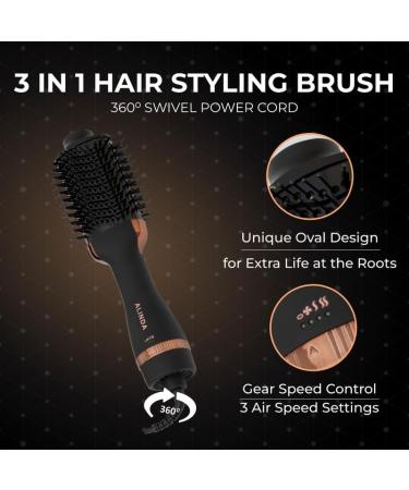 Alinda Hot Air Blow Hair Dryer Brush 2-in-1 Volumizer for Drying & Straightening Perfectly Styled Hair - Buy Online on GoSupps.com