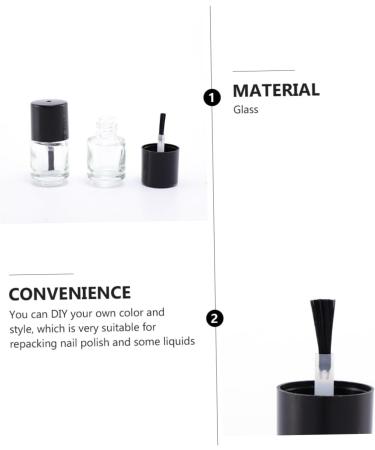  Ipetboom Ipetboom Set of 15 Clear Glass Nail Polish Bottles (5ml) Gel Polish Bottles Round Cap For Travel Salon and Home - Buy Online on GoSupps.com