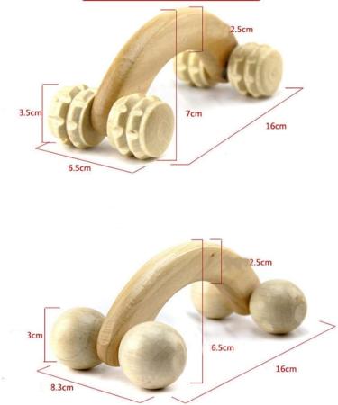 2 Bending Handle Wooden Massage Device - Whole Body Massage Wheel for Practical & Comfortable Relief - Buy Online on GoSupps.com