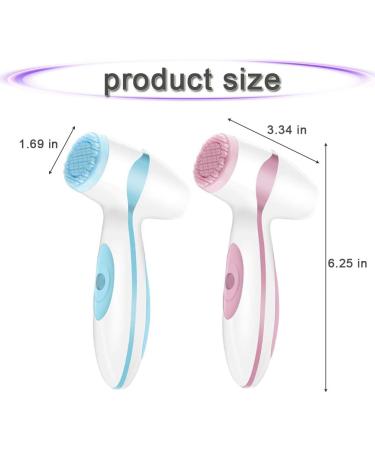 Silicone Exfoliating Blackhead Remover Pore Cleaning Facial Cleansing Brush Electric USB Charging with 4 Soft Brush Heads for Couple Deep Cleaning - Buy Online on GoSupps.com