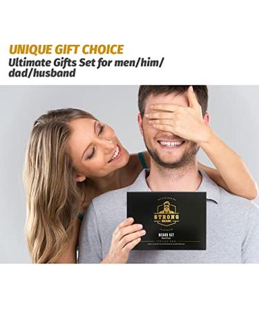 Men's Strong Beard Growth Kit - Beard Balm, Oil, Serum & Derma Roller Set for Natural Beard & Mustache Grooming - Promotes Healthy Beard Growth - Buy Online on GoSupps.com