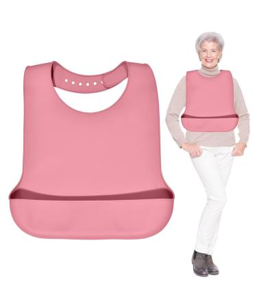 Silicone Adult Bibs for Elderly Adjustable Adult Bibs for Men Women Washable Adult Silicone Bibs with Crumb Catcher bibs