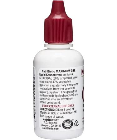NutriBiotic Maximum GSE Liquid Concentrate 1 fl oz - Powerful Grapefruit Seed Extract for Health - Buy Online on GoSupps.com