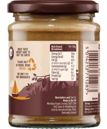  Meridian Meridian - 100% Smooth Natural Peanut Butter with Salt - 280g (Box of 6) - Buy Online on GoSupps.com