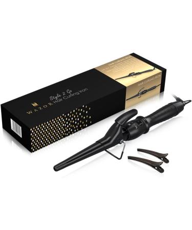 Professional Tapered Curling Iron - 1.5" Ceramic Hair Curler Fast Heat Multiple Temp Settings LED Display Auto Shut Off & 2 Clips - Shop Internationally - Buy Online on GoSupps.com