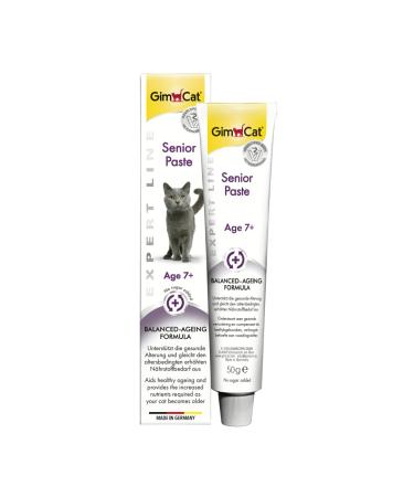 GimCat EXPERT LINE Senior Paste - This functional cat snack supports healthy ageing for cats aged 7 years and older - 1 tube (1 x 50 g)
