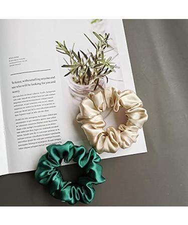 100% Pure 19 Momme Mulberry Silk Scrunchies Soft Sleeping Hair Ties Hair frindly Silk Brocade Ponytail Holders for Women and Girls - Buy Online on GoSupps.com