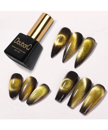 15ml Spar Cat Eye Gel Nail Polish Cat Eye Gold Silver Hybrid Healthy Gel for Manicure Uv Top Base Bling Gel - (Color: Gold)