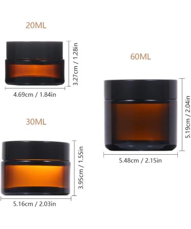 6 Pack 30ml Refillable Cosmetic Containers - Brown Glass Ointment Pots with Black Lids for Travel Lotions Creams & Mini Candles - Buy Online on GoSupps.com