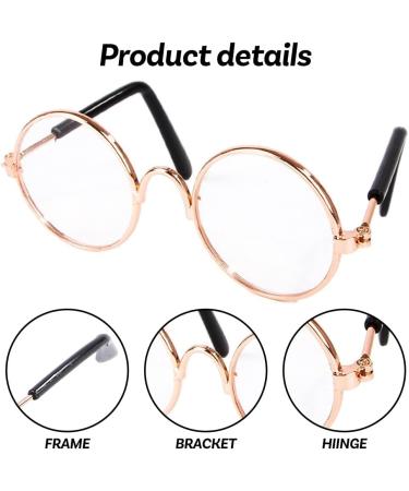 Pet Glasses Reflective Cat Retro Circular Pomeranian Sunglasses with Metal Frame for Cats Small Dogs Cosplay Photos Props black - Buy Online on GoSupps.com