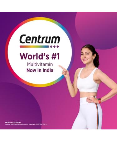 Cen"trum Women World's No.1 Multivitamin with Biotin Vitamin C & 21 vital Nutrients for Overall Health Radiance Strong Bones & Immunity (Veg) Pack of 50 tablets - Buy Online on GoSupps.com