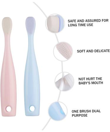 Combined Baby Toothbrush Set 2 Soft Training Toothbrushes for Toddlers | Gentle Tooth Care for Children - Buy Online on GoSupps.com
